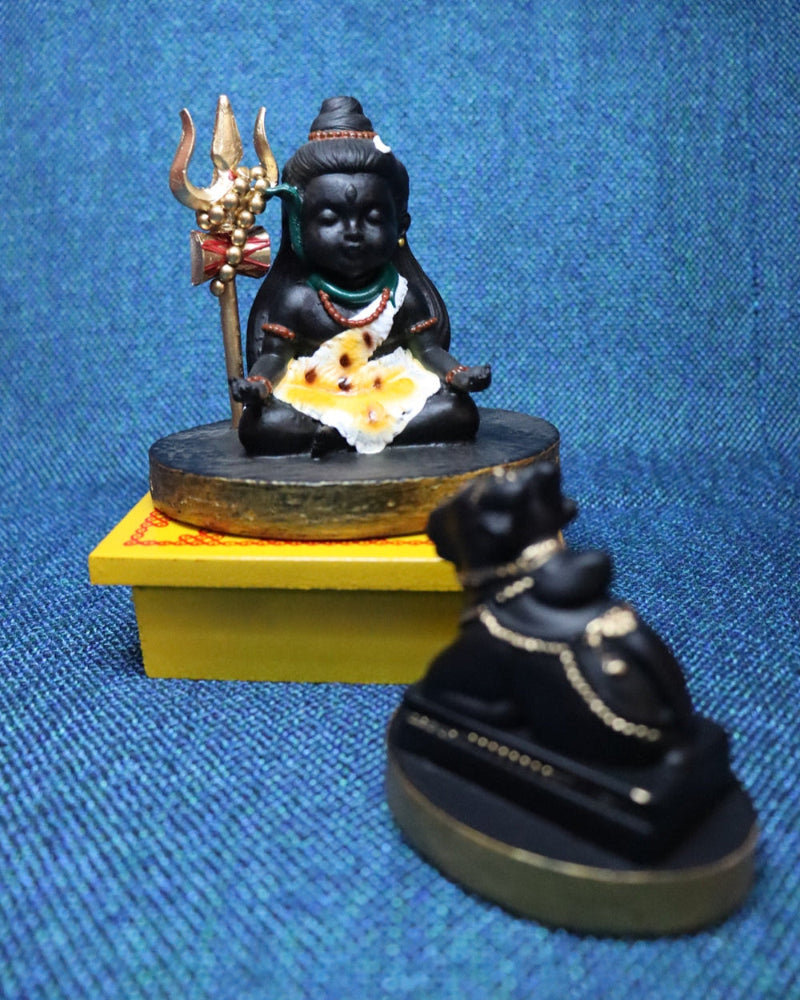 Bala Shiva with Damaru, Trishul, Peetha and Nandi Combo