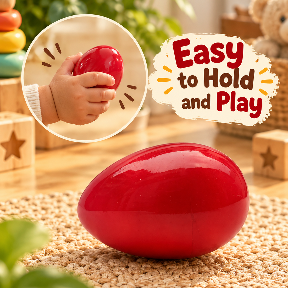 Wooden Rattles Combo Sensory Motor Skills Active Play Montessori (Set of 3)