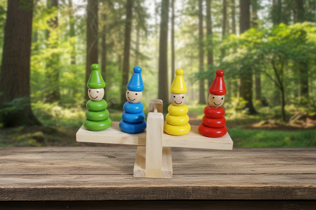 Wooden Balancing Clown Stacker