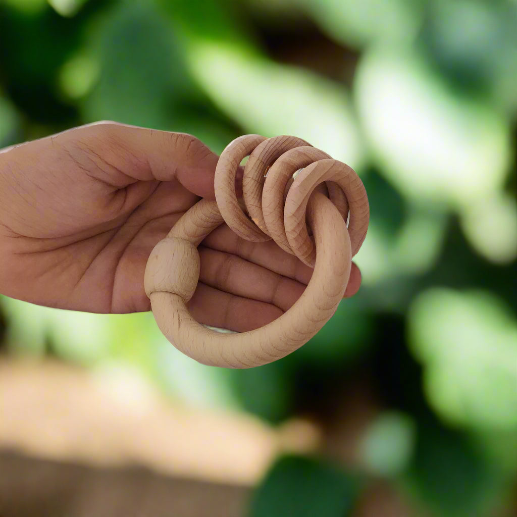 Wooden Sensory Bangle Teether Organic Chemical Free Natural