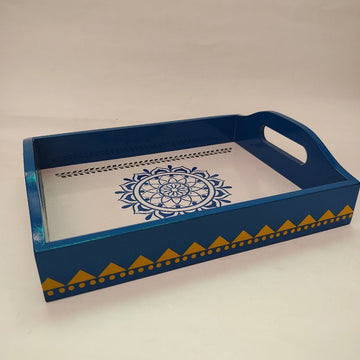 Handcrafted Wooden Tray with Traditional Colors - WeToyToy Small Red