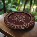 Rangoli Pooja Thali | Kolam Pooja Tray Décor Traditional - WeToyToy Brown