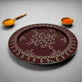 Rangoli Pooja Thali | Kolam Pooja Tray Décor Traditional - WeToyToy Brown