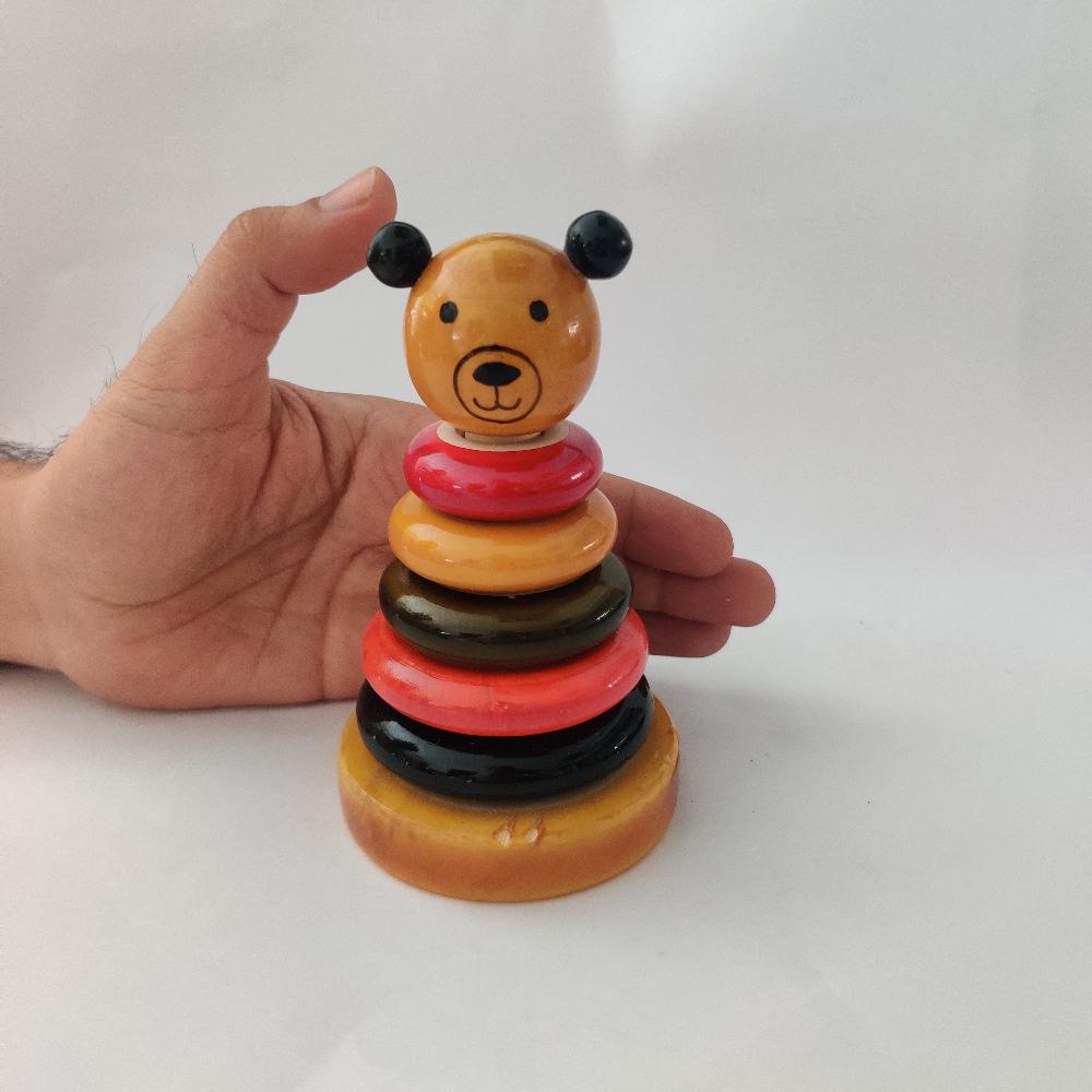 stacking toys wooden bear ring stacker