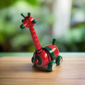 Wooden Active Play Pull Along Animal Giraffe Non Toxic Natural Sensory Montessori - WeToyToy Red