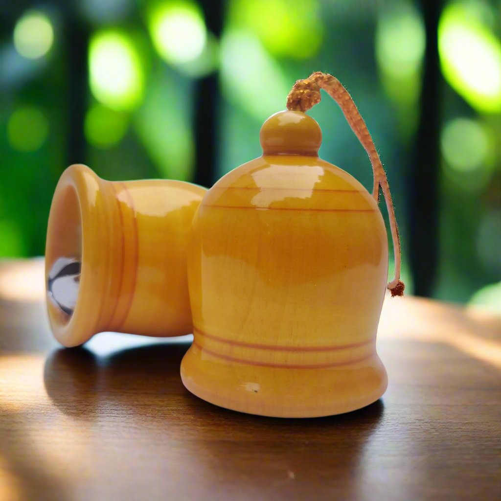 Wooden Bells Pairs Traditional Door Hanging Gifting Décor/ Set of 2 - WeToyToy Orange