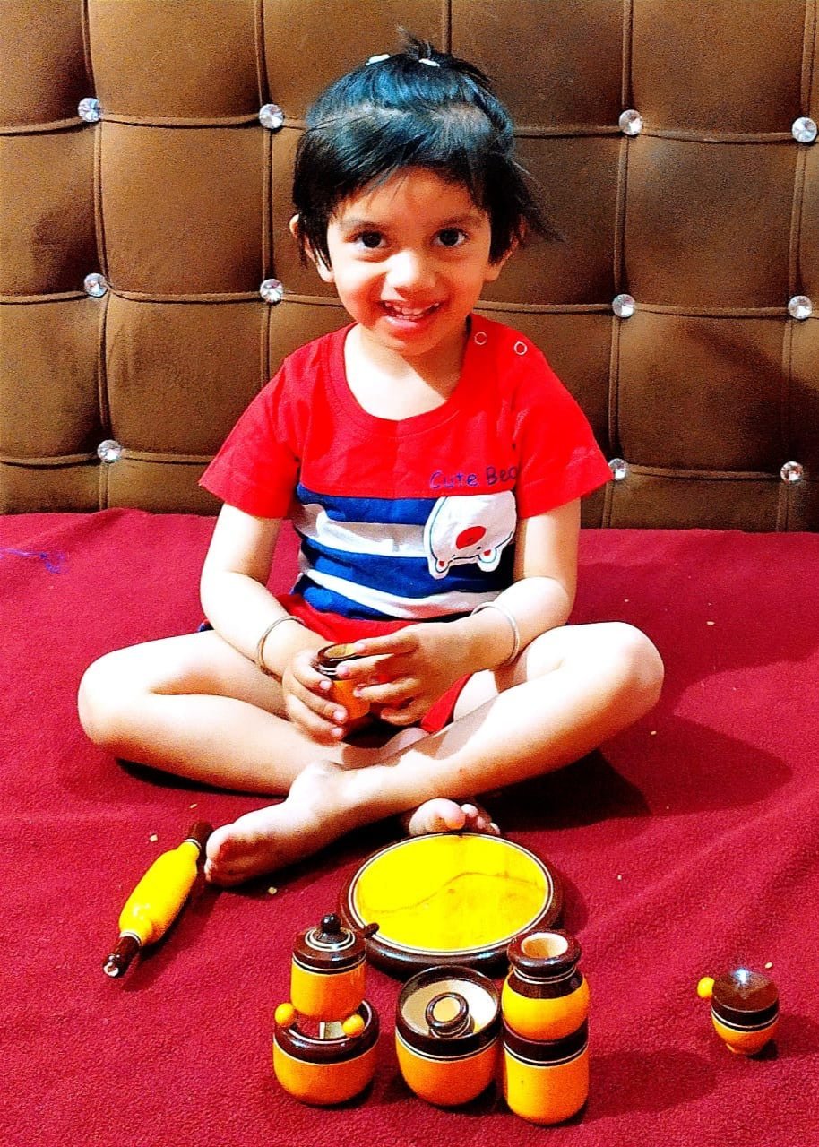 Wooden Chakla Belan Learning Imaginative Skill Development Montessori - WeToyToy Peach