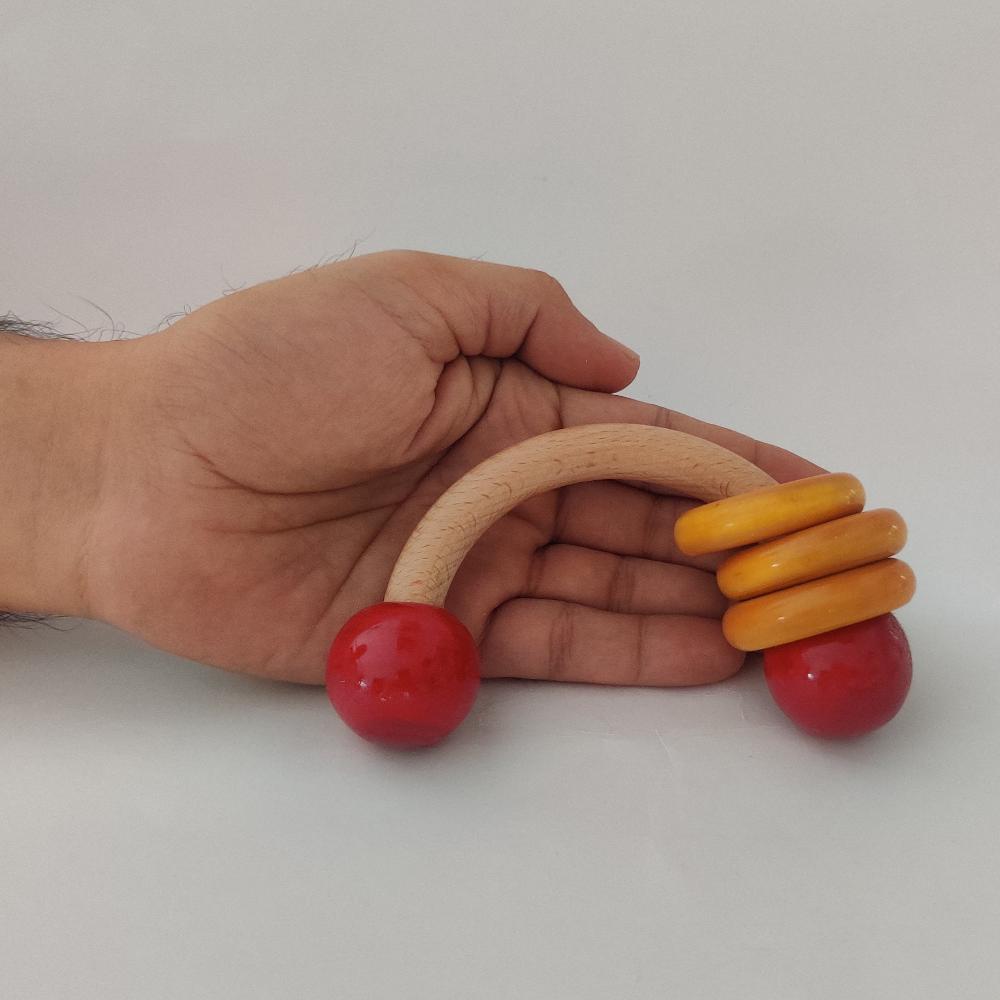 Wooden Cresent Abacus Rattle Educational Handmade Toy Montessori - WeToyToy