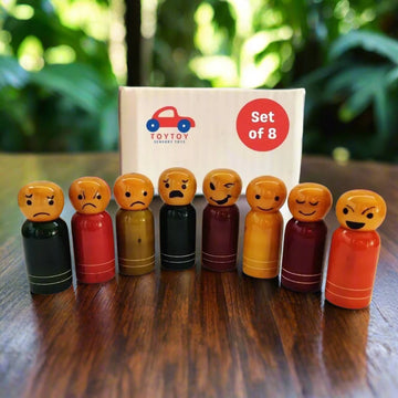 Wooden Expression Finger Puppet Dolls - My Store Set of 8