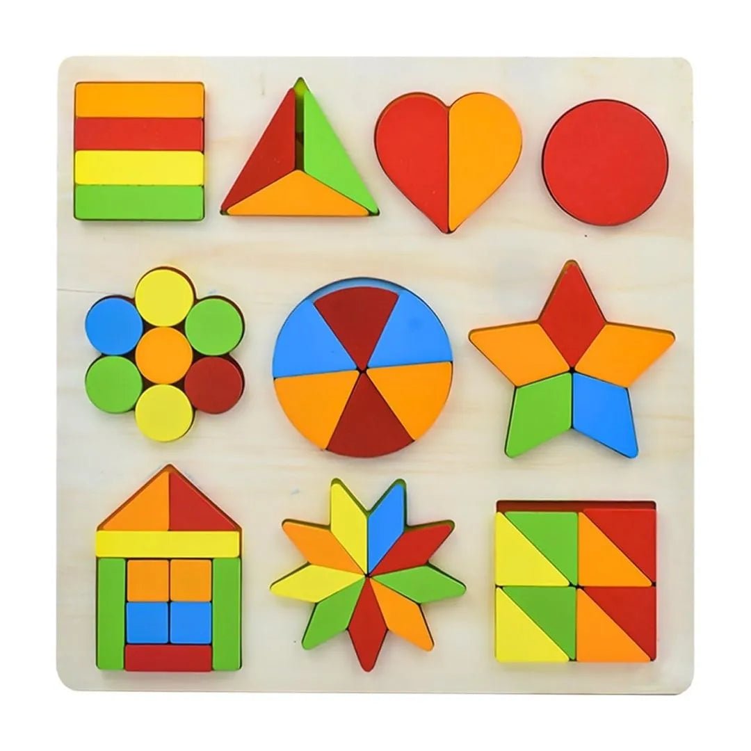 Wooden Geometric Shapes Puzzle Learning Toy (Big Size) – WeToyToy