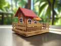 Wooden House Imaginative Play Décor Montessori - WeToyToy