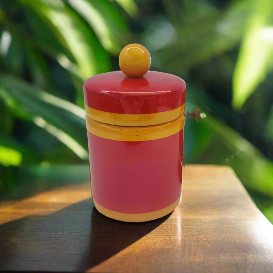 Wooden Jar with Lid Décor Gifting Non Toxic Paint | Eco friendly - WeToyToy Red