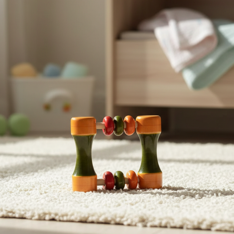 Wooden Loop Abacus Rattle for Babies | Non-Toxic Montessori Toy – WeToyToy