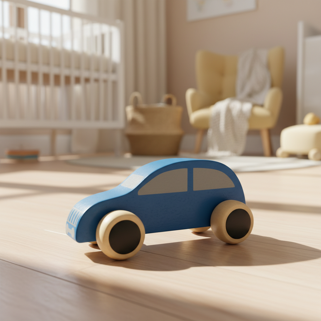 Wooden Vibrant Play Cars Handmade Push Toy